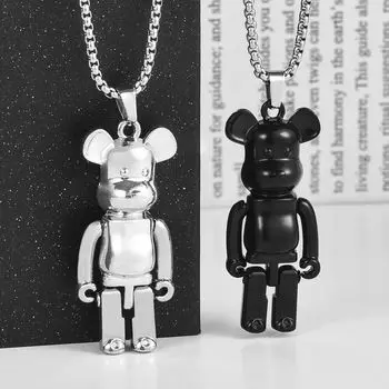 Limb Movement Violent Bear Мужское ожерелье Пара Хип-Хоп Длинный кулон Подвеска