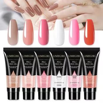 Limegirl 15 мл Полигель для наращивания ногтей Акриловый гель-лак Гибридный УФ-светодиодный твердый строитель