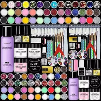 Limegirl Акриловые ногти Полный набор Акриловая пудра Набор акриловых жидких мономеров Набор для маникюра для ногтей