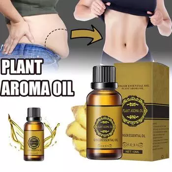 Лимфодренажное масло, Масло для похудения живота, Масло для борьбы с упрямым животом, Нанесение массажа для усиления жжения 10 мл One Size