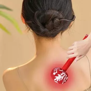 Лимфодренажный молоток для самостоятельного массажа тела с натуральной полынью, кассией и имбирем, портативная массажная палочка для облегчения мышц, устранения целлюлита жёлтый