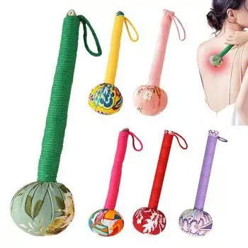 Лимфодренажный молоток для самостоятельного массажа тела с натуральной полынью, кассией и имбирем, портативная массажная палочка для облегчения мышц, устранения целлюлита красный