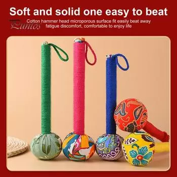 Лимфодренажный молоток для самостоятельного массажа тела с натуральной полынью, кассией и имбирем, портативная массажная палочка для облегчения мышц, целлюлита красный