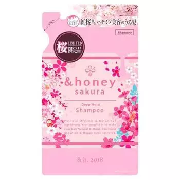 [Limited Design Sakura 2024 Limited] &honey Deep Moist Benizakura Шампунь Сменный блок 350 мл | Шампунь