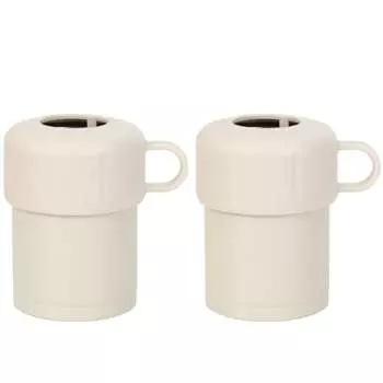 [Limited Edition] Wahei Freiz Set of 2 Thermal/Cold Plastic Bottle Holder S Size for 220~350ml Ivory Warm Cold Stainless Steel Vacuum Insulated Fortec