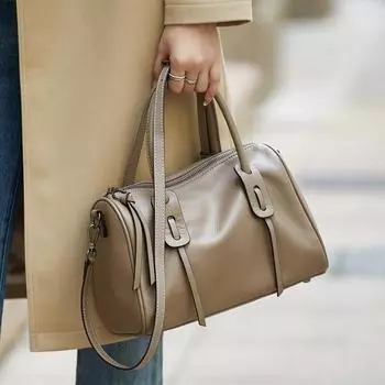 Ограниченная зимняя сумка-тоут Boston из натуральной кожи класса люкс