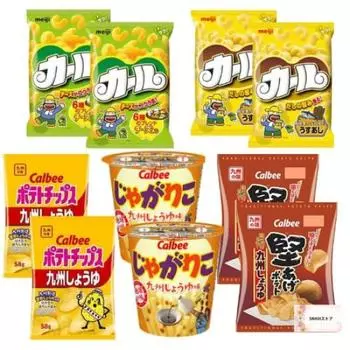 limited Karl Cheese Aji 64g Karl Usuaji 64g Kataage Potato 63g Potato 58g Jagariko Kyushu Soy Sauce 52g 2 each Assorted sweets Original card included
