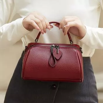 Ограниченная коллекция, новая натуральная кожа, зимняя женская мода, деловая сумка-тоут с верхней ручкой, бостон
