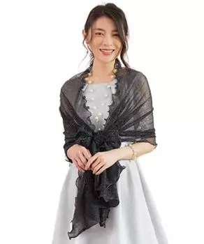 Лимитированный Большой для Идеально для и Идеально для и Отличный подарок для женщин старше 50 лет и Эта блестящая шаль идеально подходит для официальных мероприятий, таких как и чёрный