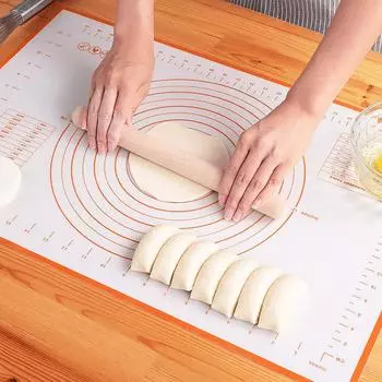 LIMNUO Cooking Mat Silicone Mat Bread Mat Baking Mat with Scale Large Size Food Grade Silicone Pastry Tools Non-Slip (Orange, 30X40CM) оранжевый