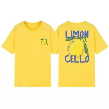 Лимончелло La Dolce Vita Италия Футболка Лимонная Футболка Женская Футболка с коротким рукавом и круглым вырезом Ретро Графическая футболка Подарок для любителей лимонов S жёлтый