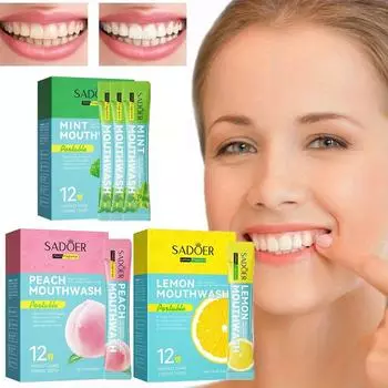 Лимонный ополаскиватель для полости рта Освежающий уход за полостью рта Очищающий одноразовый ополаскиватель для полости рта Портативный Peach