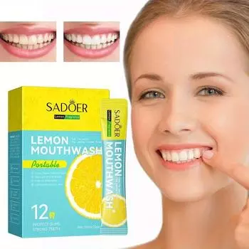 Лимонный ополаскиватель для полости рта Освежающий уход за полостью рта Одноразовый ополаскиватель для полости рта Портативный Peach