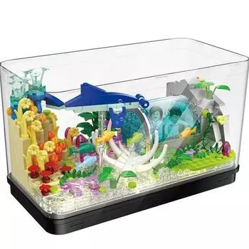 LIN07 Mini Block Aquarium DZ6102LI, разные цвета, популярные корейские игрушки