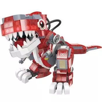 LIN07 Mini Block Dinosaur Robot Tyrano DZ4101-1LI, разные цвета, популярные корейские игрушки