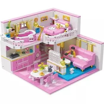 LIN07 Mini Block Rabbit House DZ6103LI, разные цвета, популярные корейские игрушки