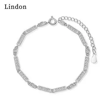 Линдон циркон браслет ювелирные изделия геометрические бусины браслеты-цепочки модный тонкий свадебный подарок для подруги женщин серебряный