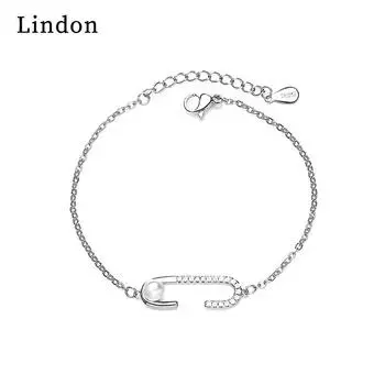 Линдон циркон браслет ювелирные изделия геометрические бусины браслеты-цепочки модный тонкий свадебный подарок для подруги женщин серебряный