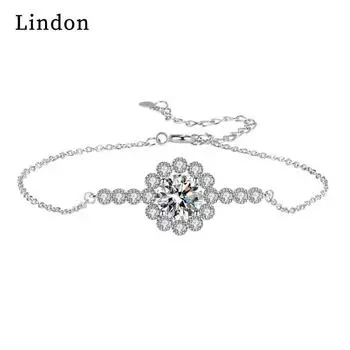 Линдон циркон браслет ювелирные изделия геометрические бусины браслеты-цепочки модный тонкий свадебный подарок для подруги женщин серебряный