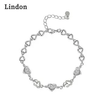 Линдон циркон браслет ювелирные изделия геометрические бусины браслеты-цепочки модный тонкий свадебный подарок для подруги женщин белый
