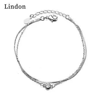 Линдон циркон браслет ювелирные изделия геометрические бусины браслеты-цепочки модный тонкий свадебный подарок для подруги женщин