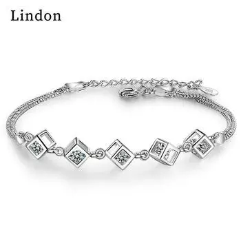 Линдон циркон браслет ювелирные изделия геометрические бусины браслеты-цепочки модный тонкий свадебный подарок для подруги женщин