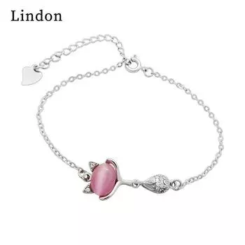 Линдон циркон браслет ювелирные изделия геометрические бусины браслеты-цепочки модный тонкий свадебный подарок для подруги женщин розовый