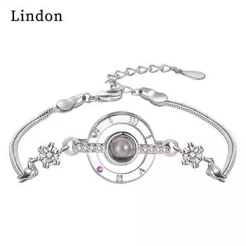 Линдон циркон браслет ювелирные изделия геометрические бусины браслеты-цепочки модный тонкий свадебный подарок для подруги женщин серебряный