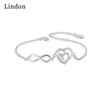 Линдон циркон браслет ювелирные изделия геометрические бусины браслеты-цепочки модный тонкий свадебный подарок для подруги женщин серебряный