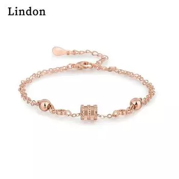 Линдон циркон браслет ювелирные изделия геометрические бусины браслеты-цепочки модный тонкий свадебный подарок для подруги женщин розового золота