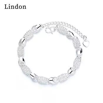 Линдон циркон браслет ювелирные изделия геометрические бусины браслеты-цепочки модный тонкий свадебный подарок для подруги женщин серебряный