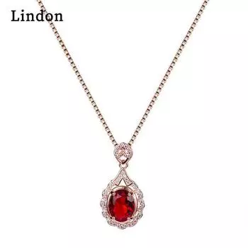 Линдон циркон кулон ключицы ожерелье свадебный подарок красный
