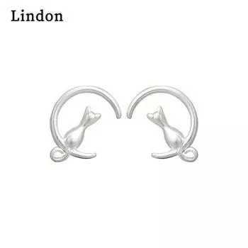 Lindon модные серьги для женщин в форме кошки и луны, серьги-гвоздики, ювелирные изделия, подарки для свадебной вечеринки