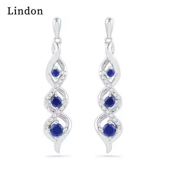 Lindon модные серьги-капли из медного сплава с цирконом для женщин, подарки на свадьбу синий