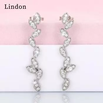 Lindon модные серьги-капли из медного сплава с цирконом для женщин, подарки на свадьбу серебряный