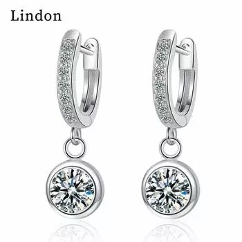 Lindon модные серьги-капли из медного сплава с цирконом для женщин, подарки на свадьбу серебряный