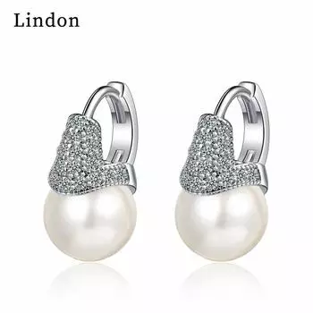 Lindon модные серьги-капли из медного сплава с цирконом для женщин, подарки на свадьбу серебряный