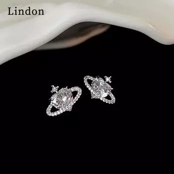 Lindon модные серьги-капли из медного сплава с цирконом для женщин, подарки на свадьбу серебряный