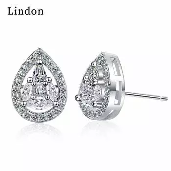 Lindon модные серьги-капли из медного сплава с цирконом для женщин, подарки на свадьбу серебряный