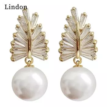 Lindon модные серьги-капли из медного сплава с цирконом для женщин, подарки на свадьбу золотой