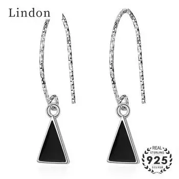 Линдон модные серьги-капли с треугольной формой обсидиановые серьги для женщин вечерние подарочные украшения