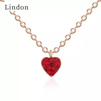 Lindon романтические украшения красное сердце кулон ожерелье для женщин простой модный подарок на день Святого Валентина цепочка на ключицу