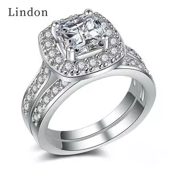 Lindon Роскошное кольцо с цирконом круглой формы 8 мм, модные ювелирные украшения для женщин, подарок на годовщину свадьбы 6