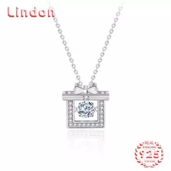 Lindon S925 из стерлингового серебра с муассанитом, роскошное индивидуальное ожерелье с подвеской, женское классическое ожерелье Tide Sugar, полное дикой цепочки на ключицы 0.5CT серебряный