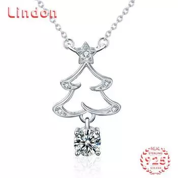 Lindon S925 из стерлингового серебра с муассанитом, роскошное индивидуальное ожерелье с подвеской, женское классическое ожерелье Tide Sugar, полное дикой цепочки на ключицы 0.5CT серебряный