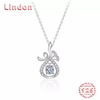 Lindon S925 из стерлингового серебра с муассанитом, роскошное индивидуальное ожерелье с подвеской, женское классическое ожерелье Tide Sugar, полное дикой цепочки на ключицы 0.5CT серебряный
