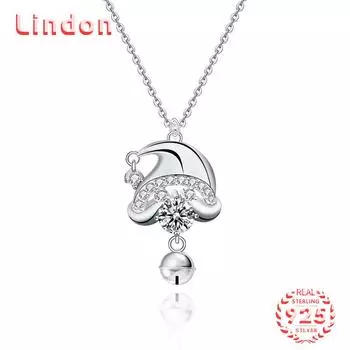 Lindon S925 из стерлингового серебра с муассанитом, роскошное индивидуальное ожерелье с подвеской, женское классическое ожерелье Tide Sugar, полное дикой цепочки на ключицы 0.5CT серебряный