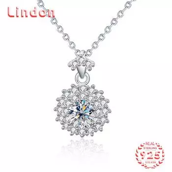 Lindon S925 из стерлингового серебра с муассанитом, роскошное индивидуальное ожерелье с подвеской, женское классическое ожерелье Tide Sugar, полное дикой цепочки на ключицы