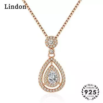 Линдон Серебрение Кристалл Циркон Женский Кулон Капли Воды Мода Ключицы Ожерелье Свадебная Вечеринка Подарок
