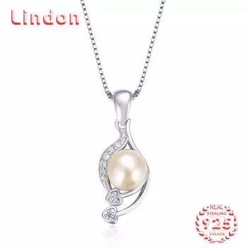 Линдон Стерлингового Серебра 925 Классическое Женское Ожерелье Кулон Циркон Модный Подарок серебряный